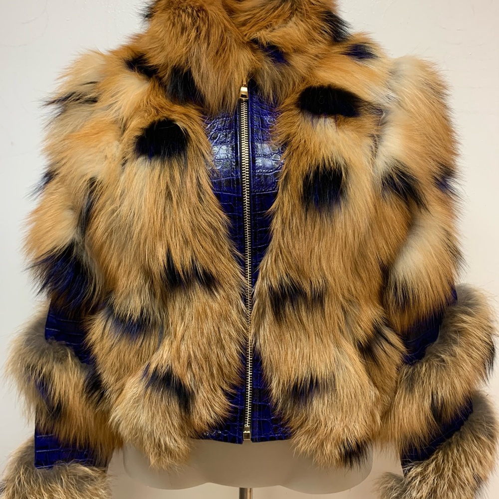 Cheetah croc leather Red Fox Fur💙💙